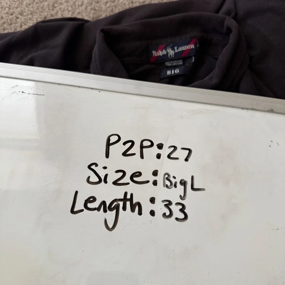 vintage ralph lauren big Large polo shirt men's black